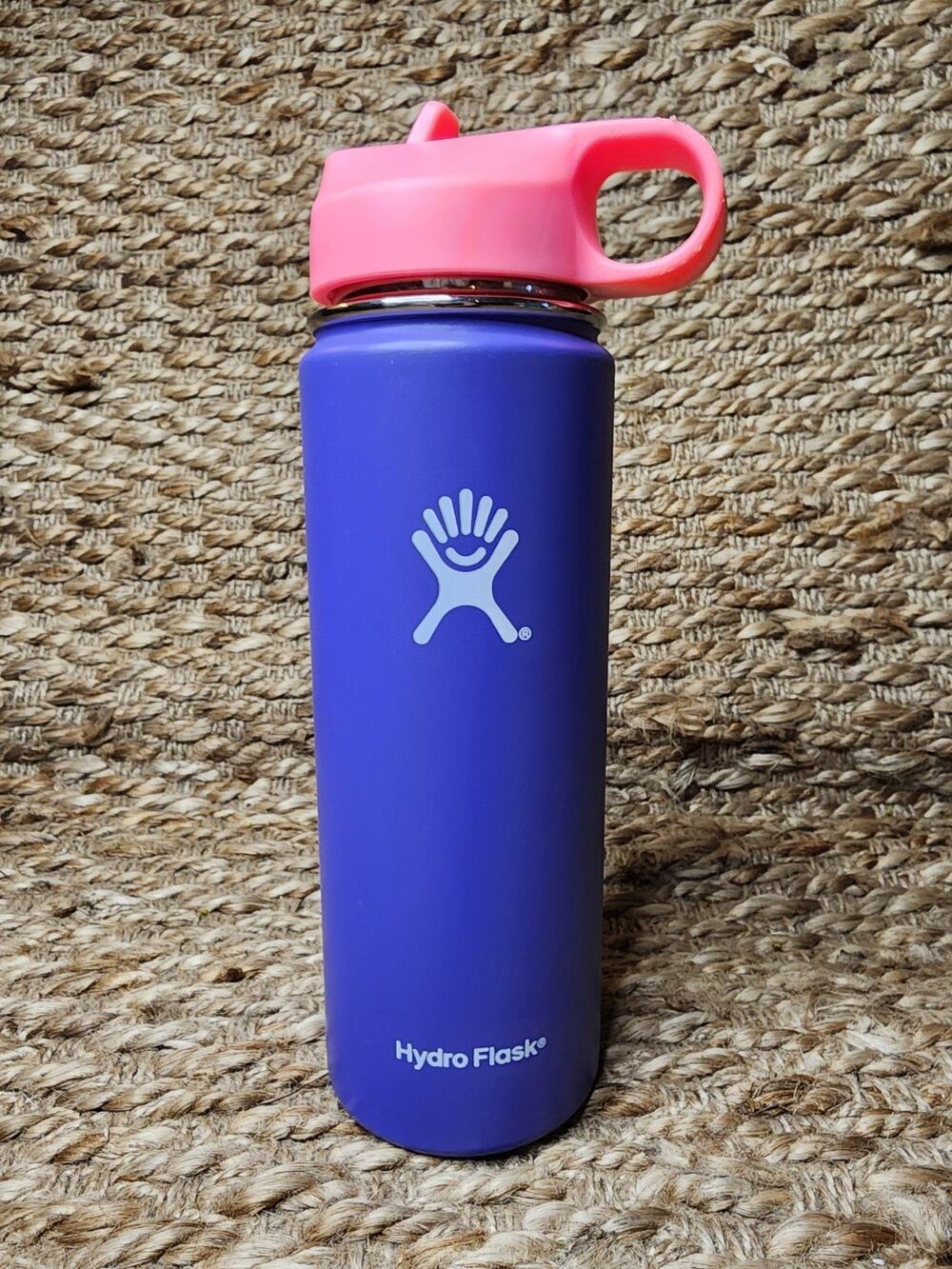 Hydro Flask 20 oz Wide Mouth Bottle Flex Cap Straw Plum Pink Limited Edition!